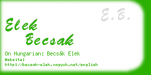 elek becsak business card
